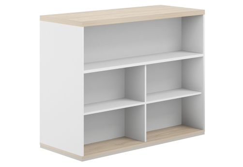 Стеллаж-комбо 2-сторонний с топом с экраном ЛДСП Фламинго, цвет белый + акация