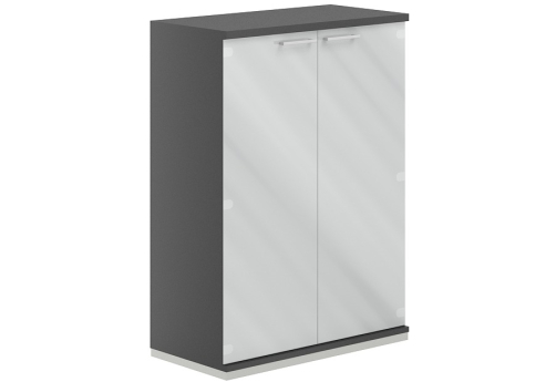 Шкаф 3 уровня со стеклом Фламинго, цвет антрацит