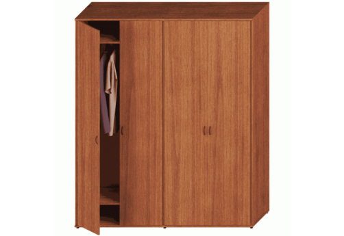 Шкаф комбинированный высокий (гардероб + закрытый) Мансберг, цвет орех
