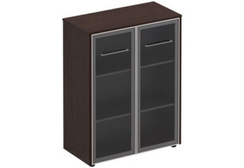 Шкаф со стеклом средний Эдвард, цвет венге