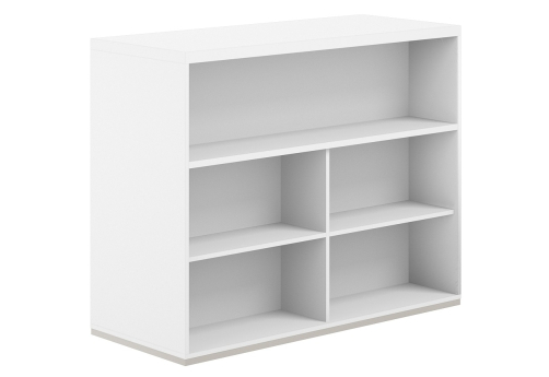 Стеллаж-комбо 2-сторонний с топом с экраном ЛДСП Фламинго, цвет белый