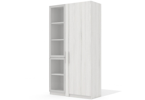 Шкаф-гардероб (2 стеклянные двери) Нордвик, цвет дуб