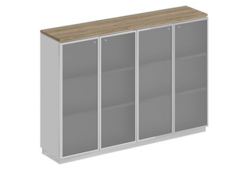 Шкаф средний Римини, цвет дуб светлый + белый