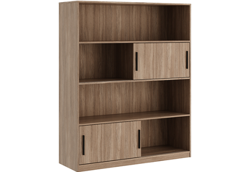 Стеллаж высокий с древесным фасадом Виенсо, цвет дуб