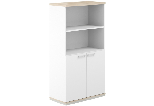 Шкаф 4 уровня полуоткрытый Фламинго, цвет белый + акация
