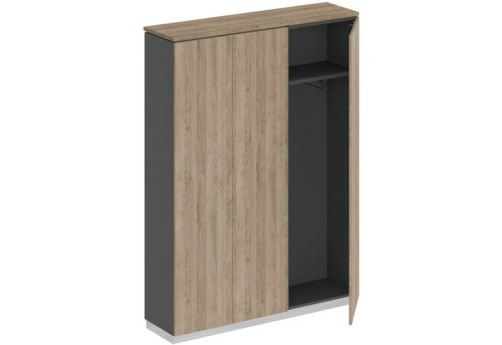 Шкаф для одежды трехстворчатый Римини, цвет дуб светлый + антрацит + дуб светлый