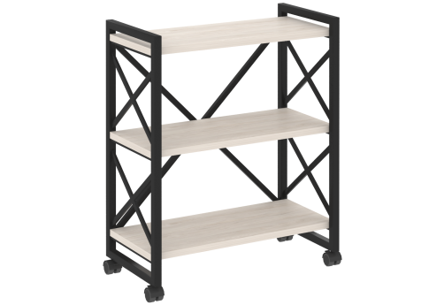 Стеллаж на колесных опорах Европа, цвет денвер светлый + черный