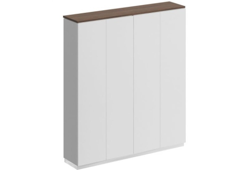 Шкаф для документов закрытый Римини, цвет дуб темный + белый + белый