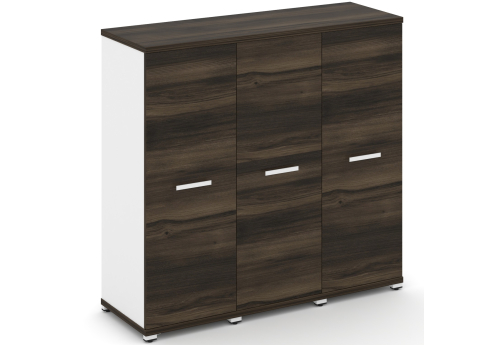 Шкаф три узкие секции 3 ниши (3 фасада ЛДСП, 3 ниши) Динен, цвет дуб мали-белый