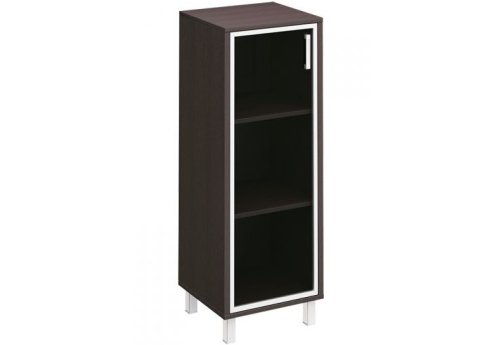 Шкаф средний узкий со стеклом левый Сидней, цвет венге