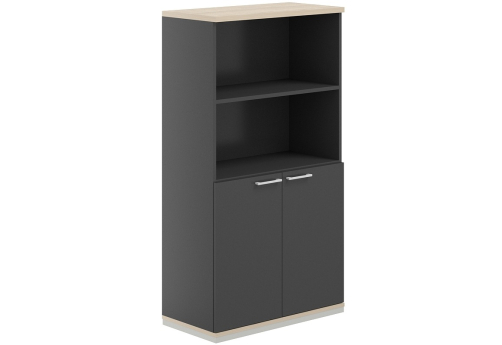 Шкаф 4 уровня полуоткрытый Фламинго, цвет антрацит + акация