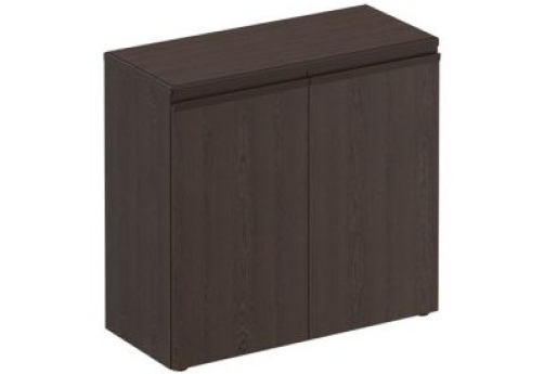 Шкаф для документов низкий закрытый Фиеста, цвет дуб черный