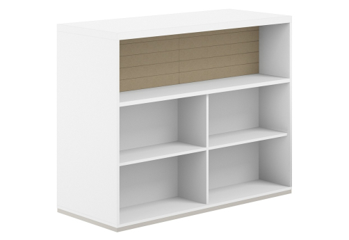 Стеллаж-комбо 2-сторонний с топом с экраном тканевым высоким Фламинго, цвет белый + бежевый