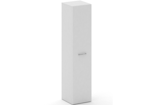 Шкаф узкий высокий закрытый Квентин, цвет белый + белый бриллиант