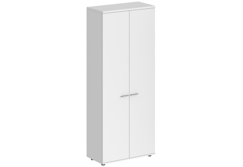 Шкаф высокий 2 двери с задней стенкой ЛДСП Индиго Вуд, цвет белый