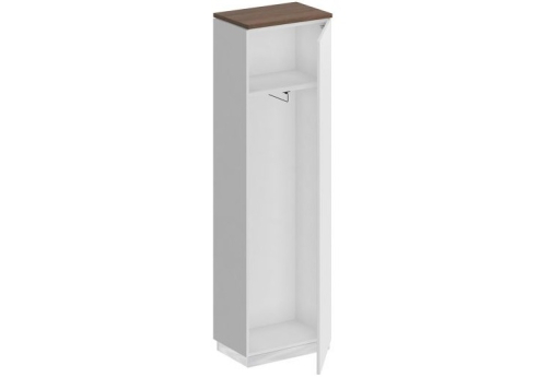 Шкаф для одежды узкий Римини, цвет дуб темный + белый + белый