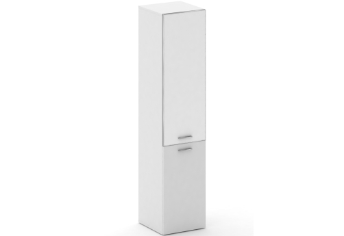 Шкаф узкий высокий правый (3 полки под стеклом) Милтон, цвет белый бриллиант