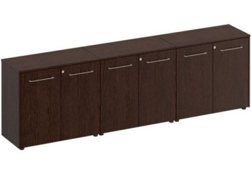 Шкаф комбинированный низкий (закрытый + закрытый + закрытый) Эдвард, цвет венге