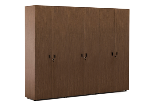 Шкаф для бумаг х 2 с гардеробом, цвет орех + черный