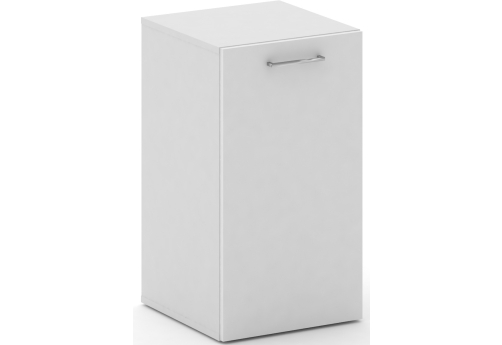 Шкаф узкий низкий левый Квентин, цвет белый + белый бриллиант