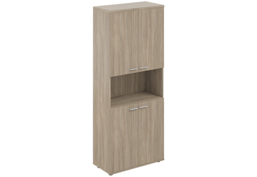 Шкаф высокий с нишей 4 двери с задней стенкой ЛДСП 16 мм Индиго Вуд, цвет дуб темный