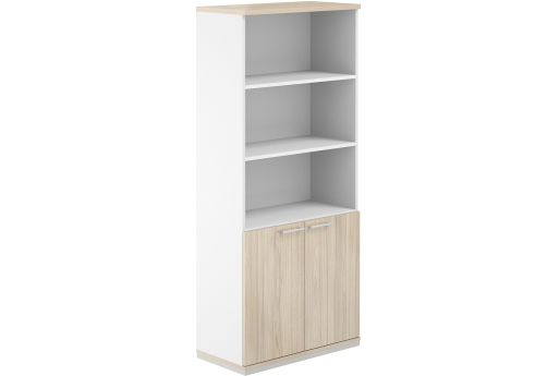 Шкаф 5 уровней полуоткрытый Фламинго, цвет белый + акация