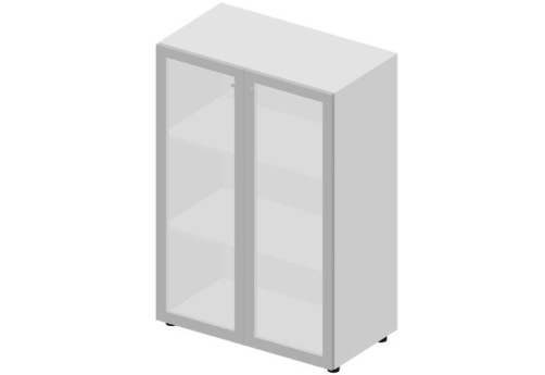 Шкаф средний с матовым стеклом в раме Киви, цвет белый