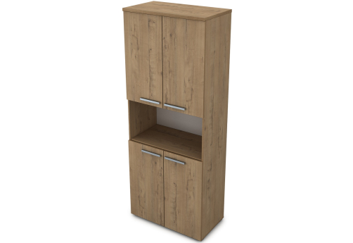 Шкаф для документов с нишей Платинум Персонал, цвет тиковое дерево