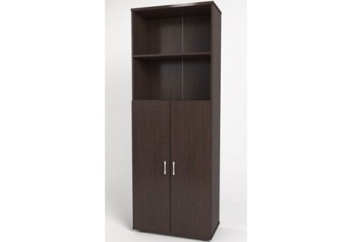 Шкаф высокий широкий (2 открытые полки), цвет венге