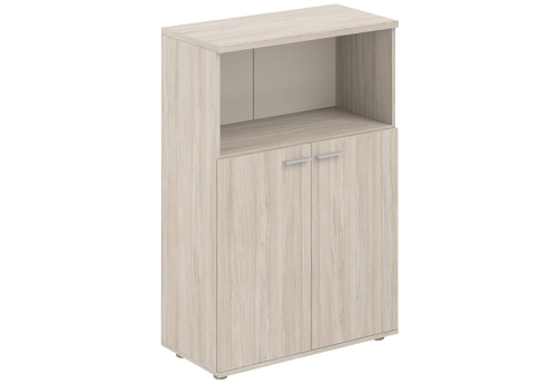 Шкаф средний с нишей 2 двери с задней стенкой HDF Индиго Вуд, цвет дуб светлый