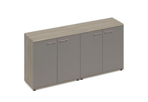 Шкаф низкий закрытый Види Вуд, цвет вяз + мокко