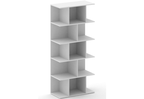 Стеллаж широкий высокий Квентин, цвет белый бриллиант