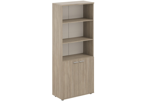 Шкаф высокий полуоткрытый 2 двери с задней стенкой HDF Индиго Вуд, цвет дуб темный