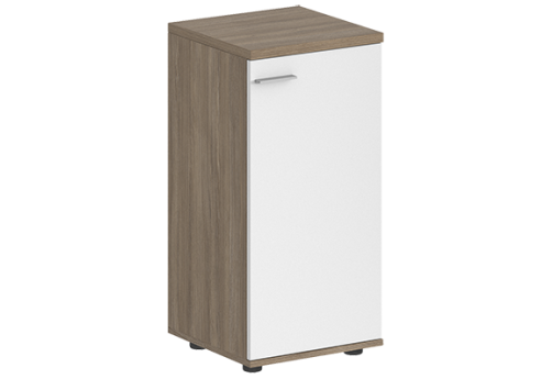 Шкаф низкий с задней стенкой HDF правый Индиго Вуд, цвет дуб темный + белый
