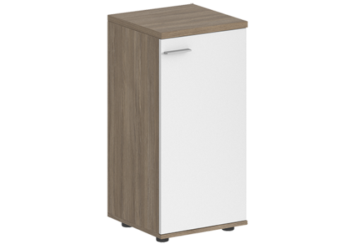 Шкаф низкий с задней стенкой ЛДСП правый Индиго Вуд, цвет дуб темный + белый