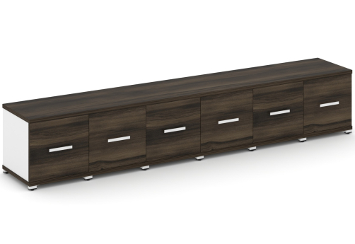 Шкаф шесть узких секций 1 ниша (6 фасадов ЛДСП, 1 ниша) Динен, цвет дуб мали-белый