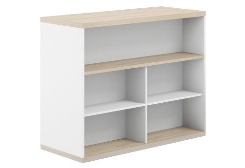 Стеллаж-комбо 2-сторонний с топом с экраном ЛДСП Фламинго, цвет белый + акация