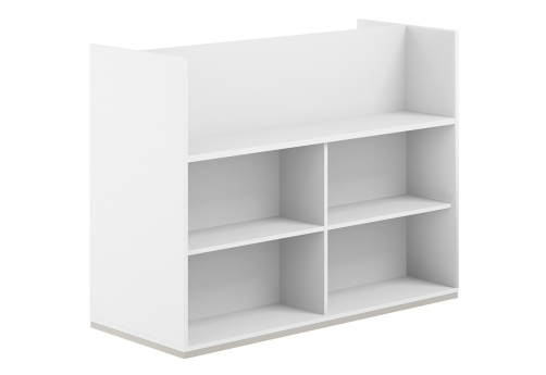 Стеллаж-комбо 2-сторонний с экраном ЛДСП Фламинго, цвет белый