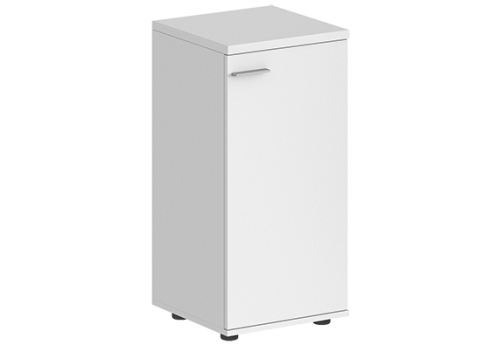 Шкаф низкий с задней стенкой ЛДСП правый Индиго Вуд, цвет белый