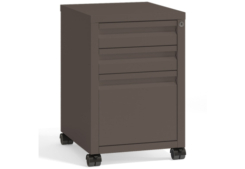 Тумба мобильная металлическая (центральный замок), цвет мокко