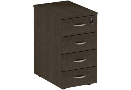 Тумба приставная для компактных столов 4 ящика с замком Тарли, цвет венге