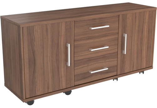 Тумба стационарная для оргтехники, цвет темный дуб