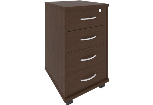 Тумба подкатная 4 ящика, цвет венге