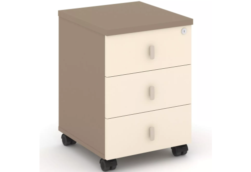 Тумба мобильная (усиленная), цвет латте + сатин