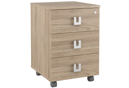 Тумба подкатная с 3 ящиками, цвет вяз