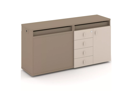 Тумба двойная с топом (набор №6, вариант 2), цвет латте + капучино