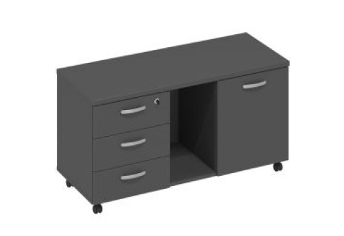 Тумба для оргтехники Мира Нумо, цвет антрацит премиум