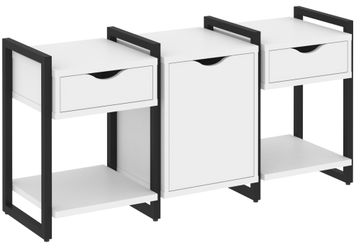 Тумба наборная вариант 6 Европа, цвет белый бриллиант + черный