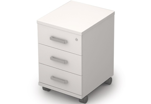 Тумба выкатная с замком Деко, цвет белый