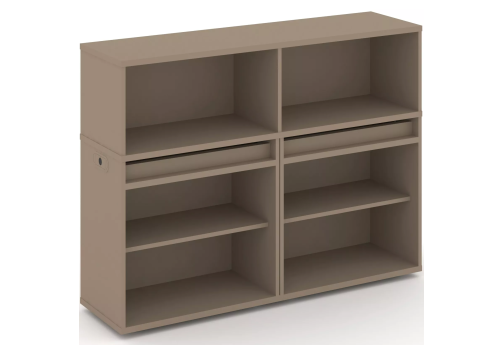 Тумба двойная с надставкой низкой (набор №1, вариант 1), цвет латте